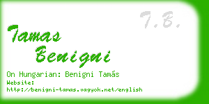 tamas benigni business card
